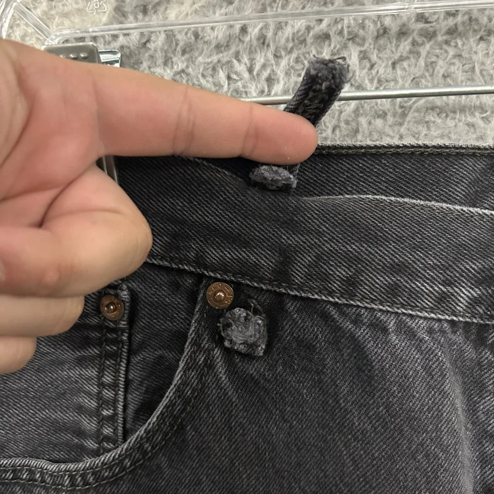 Levis‎ Jeans Mens 38x32 Black Denim 501 Straight Leg Button Fly American Y2K